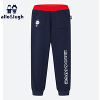 allo&lugh阿路和如男童裤子帅气浅灰色休闲运动裤中大童长裤潮 藏青色 100cm