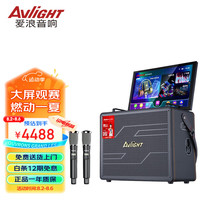爱浪（Avlight）D01广场舞音响带显示屏户外K歌音响一体机便携拉杆蓝牙声卡音箱家庭ktv音响套装点歌机