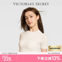 维多利亚的秘密 杨幂同款 维密全新云感超柔短袖紧身T恤紧身衣女舒适百搭 68H0米白-短款 11249353 S