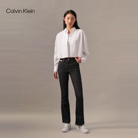 Calvin Klein Jeans24秋季女士休闲通勤ck刺绣纯棉宽松短款衬衫J224585 YAF-月光白 M