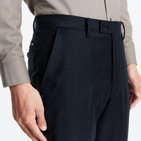 九牧王男裤手感柔软细腻秋冬毛料西裤微弹商务正装标准直筒 合体版+深蓝+TA1CV40113 1