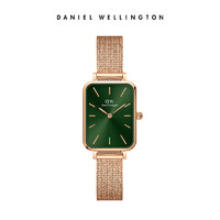 88VIP：Daniel Wellington DW手表女款 QUADRO系列复古小绿表 祖母绿小方表精致石英腕表