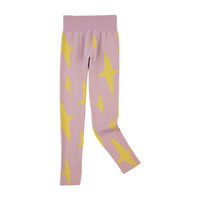 幼岚（ALLBLU）幼岚童装一体织打底裤柔软舒适亲肤贴身24秋儿童女童打底裤子 星星飞鸟（淡紫）  130cm