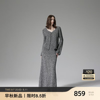 ochirly欧时力 针织外套两件套装女慵懒开衫吊带裙2024秋季 黑色 M