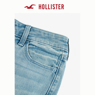 HOLLISTER24秋季美式辣妹浅色宽松喇叭牛仔裤 女 KI355-4326 靛蓝色 150/66A 2短版