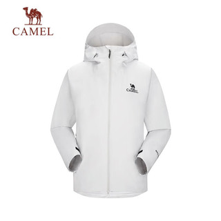 骆驼（CAMEL）【丁真同款】户外雨神冲锋衣户外登山服防风防水时尚运动外套 A13CATR157，冰川灰，男 XXXL