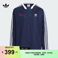 adidas休闲运动长袖球衣男大童儿童秋季阿迪达斯三叶草 深靛蓝 128CM