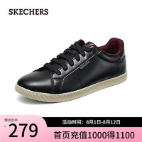 斯凯奇（Skechers）2024夏季男子复古板鞋透气高回弹 黑色/BLK 42