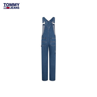 TOMMY JEANS24早秋女装复古潮流拼色口袋宽松阔腿牛仔背带裤18208 牛仔蓝1A5 XS