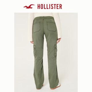 HOLLISTER24夏美式辣妹工装弹力微喇叭休闲裤 女 KI356-4125 绿色 160/60A 00标准版