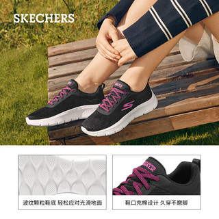 斯凯奇（SKECHERS）春夏女百搭舒适健步鞋轻便减震软底运动鞋124952-BKHP 黑色/桃红色/BKHP 38