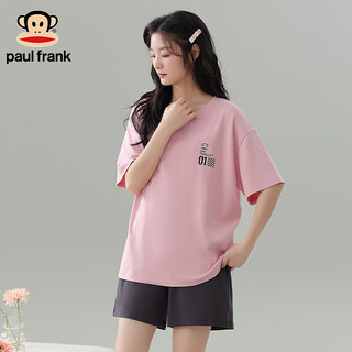 PAUL FRANK大嘴猴睡衣夏季纯棉短袖短裤套装女士家居服全棉居家服两件套