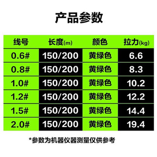 SHIMANO禧玛诺23款LP-M51W/LP-M61W 8PE线 路亚线 织线 鱼线 日本产 0.8号 150米 （黄绿色）