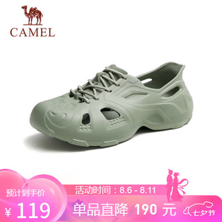 骆驼（CAMEL）男士坦克洞洞凉拖鞋时尚厚底凉鞋 G13M810102 橄榄绿 43 