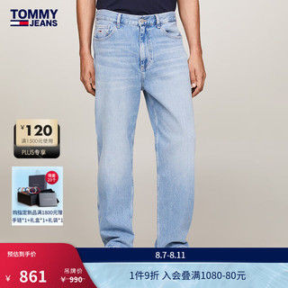 TOMMY JEANS24早秋男街头复古多口袋低腰宽松直筒牛仔裤DM0DM20201 牛仔蓝1AB 32