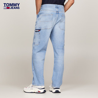 TOMMY JEANS24早秋男街头复古多口袋低腰宽松直筒牛仔裤DM0DM20201 牛仔蓝1AB 30