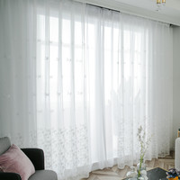 春之南 窗帘遮光2024年新款轻奢现代简约免打孔安装门帘一整套飘窗雪尼尔