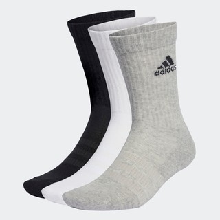 adidas 阿迪达斯 男女舒适运动袜子IA3951 中麻灰/白色/黑色/黑色 L