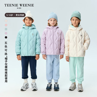 Teenie Weenie Kids小熊童装24冬季男女童舒适刺绣连帽羽绒服 香草小吐司（象牙白) 160cm