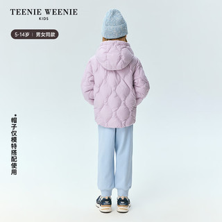 Teenie Weenie Kids小熊童装24冬季男女童舒适刺绣连帽羽绒服 蜜桃酱小吐司（粉色） 130cm