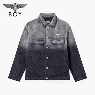 BOY LONDON24秋男女同款外套立体logo金属标满印提花牛仔潮酷外套N50009 黑色 XL