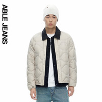 ABLE JEANS24冬季男女同款时尚棒球衍缝超轻羽绒服男768009 玄米色02【8月15日前】 S