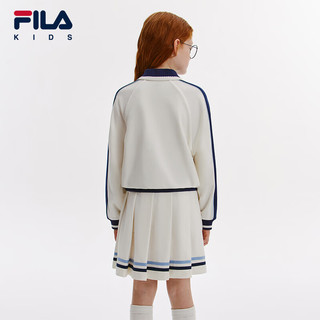 FILA【螨消消】斐乐儿童抗菌裙子2024秋冬女中大童针织连衣裙 纶度白-WT 165cm