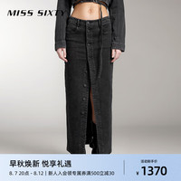 MISS SIXTY【棉系列】2024秋季牛仔长裙女美式复古风直筒 黑灰 M