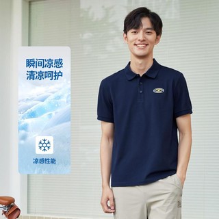 SKECHERS 斯凯奇 珠地棉凉感翻领polo衫男运动polot恤男