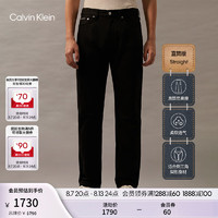 Calvin Klein Jeans24秋季新款男士休闲通勤ck简约直筒黑色纯棉牛仔裤J326673 1BY-牛仔黑