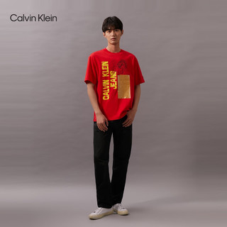 Calvin Klein Jeans24秋季男士休闲通勤ck简约直筒黑色纯棉牛仔裤J326673 1BY-牛仔黑 31