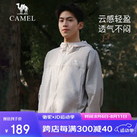 骆驼（CAMEL）【丁真同款】户外防晒衣24年冰感透气防紫外线时尚拼色防晒服 橡木灰/冰晶灰，男 S