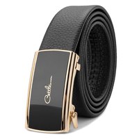 牛当家男士皮带内穿自动扣真皮腰带头层牛皮商务软皮裤带 雅致黑 125cm 腰围3尺1-3尺2