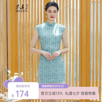 木真了旗袍中式改良旗袍雪纺旗袍民族风旗袍裙女962 11色 XL