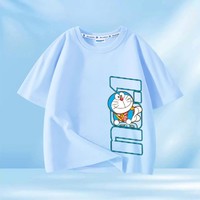 Doraemon 哆啦A梦 速干运动短袖T恤男女童夏季薄款衣服儿童装上衣