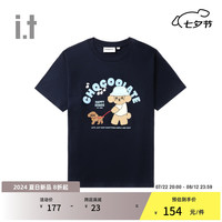 :CHOCOOLATEit 女装合身短袖T恤2024夏季青春少女半袖1869XUM NYL/藏青色 XS