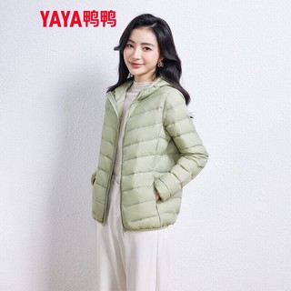 YAYA 鸭鸭羽绒服 鸭鸭轻薄款羽绒服女反季新款修身短款白鸭绒冬连帽