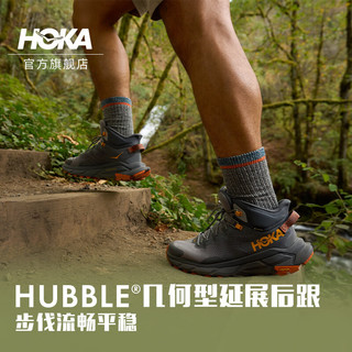 HOKA ONE ONE男女款夏季中帮轻量舒适防水户外徒步鞋TRAIL CODE GTX 黑色/鸦黑色-男 46.5