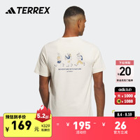 adidas简约印花户外运动圆领短袖T恤男装夏季阿迪达斯TERREX 白 XS