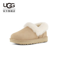 UGG 女士时尚舒适茸茸毛圈口平底休闲便鞋毛单鞋乐福鞋 1119002 沙色 38