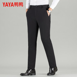 鸭鸭羽绒服鸭鸭（YAYA）羽绒裤男厚款直筒中青年保暖2024冬季休闲外穿商务长裤子 红色 31