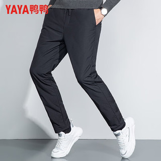 鸭鸭羽绒服鸭鸭（YAYA）羽绒裤男外穿宽松直筒青年2024冬季百搭时尚休闲长裤子男 红色 180