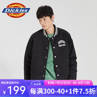 dickies 夹克 时尚宽松休闲棒球服外套 男女运动11147 黑色 XXL