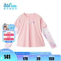 361°361度童装女童长袖针织衫2024年秋季中大童 稚嫩粉/稚嫩粉 165cm