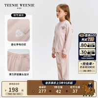 Teenie Weenie Kids小熊童装24秋季款女童时尚百搭束脚运动裤卫裤 浅粉色 160cm