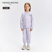 Teenie Weenie Kids小熊童装24秋季款女童时尚百搭束脚运动裤卫裤 紫色 130cm