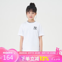 MLB儿童61男女童简约时尚休闲短袖7ATSB0243 纽约洋基队/米白色 150CM