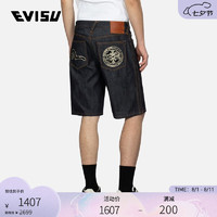 EVISU  夏季 男士家花海鸥刺绣牛仔短裤男2ESHTM3DS176XXCT 牛仔蓝 40