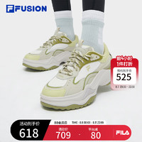 FILA FUSION斐乐女鞋老爹鞋厚底鞋2024春季硬糖鞋2代运动鞋 香雪白/苍绿-WP 35.5