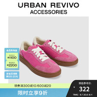 URBAN REVIVO2024秋季女士街潮拼接德训运动鞋UAWS40142 粉红 36